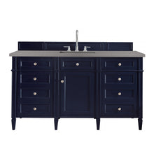 Load image into Gallery viewer, Brittany 60&quot; Victory Blue Single Vanity w/ 3 CM Grey Expo Quartz Top