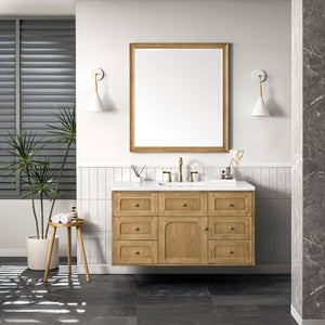Bathroom Vanities Outlet Atlanta Renovate for LessLaurent 48" Single Vanity, Light Natural Oak w/ 3CM White Zeus Top