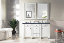 Load image into Gallery viewer, Bristol 60&quot; Double Vanity, Bright White, w/ 3 CM Charcoal Soapstone Quartz Top