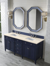 Load image into Gallery viewer, Brittany 72&quot; Victory Blue Double Vanity w/ 3 CM Eternal Marfil Quartz Top