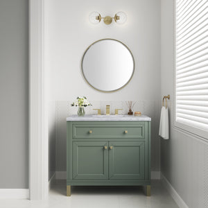Chicago 36" Single Vanity, Smokey Celadon w/ 3CM Carrara Marble Top