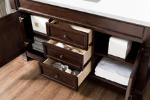 Load image into Gallery viewer, Brookfield 60&quot; Single Vanity, Burnished Mahogany w/ 3 CM White Zeus Quartz Top