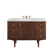 Load image into Gallery viewer, Amberly 48&quot; Single Vanity, Mid-Century Walnut w/ 3CM Arctic Fall Top