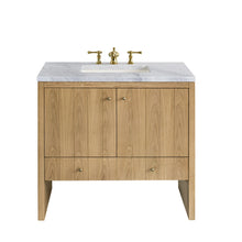Load image into Gallery viewer, Hudson 36&quot; Single Vanity, Light Natural Oak w/ 3CM Carrara Marble Top