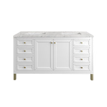 Load image into Gallery viewer, Chicago 60&quot; Double Vanity, Glossy White w/ 3CM Eternal Jasmine Pearl Top