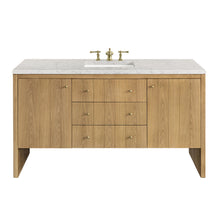 Load image into Gallery viewer, Hudson 60&quot; Single Vanity, Light Natural Oak w/ 3CM Eternal Jasmine Pearl Top