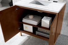 Load image into Gallery viewer, Bathroom Vanities Outlet Atlanta Renovate for LessMetropolitan 36&quot; American Walnut Single Vanity w/ 3 CM Arctic Fall Solid Surface Top