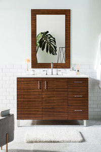Metropolitan 48" Single Vanity, American Walnut, w/ 3 CM White Zeus Quartz Top