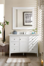 Load image into Gallery viewer, Palisades 48&quot; Single Vanity, Bright  White, w/ 3 CM Eternal Jasmine Pearl Quartz Top