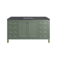 Load image into Gallery viewer, Chicago 60&quot; Single Vanity, Smokey Celadon w/ 3CM Charcoal Soapstone Top