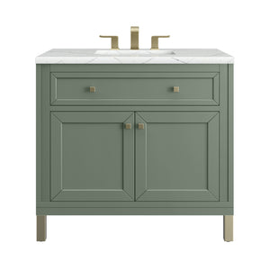 Chicago 36" Single Vanity, Smokey Celadon w/ 3CM Ethereal Noctis Top