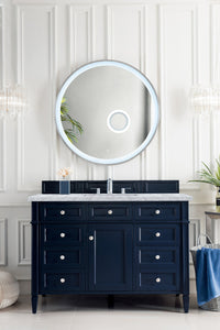 Brittany 48" Victory Blue Single Vanity w/ 3 CM Carrara Marble Top