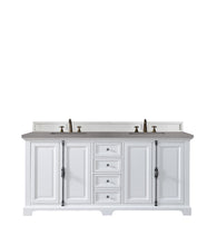 Load image into Gallery viewer, Providence 72&quot; Double Vanity Cabinet, Bright White, w/ 3 CM Grey Expo Quartz Top James Martin