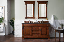 Load image into Gallery viewer, Brookfield 60&quot; Double Vanity, Warm Cherry w/ 3 CM Charcoal Soapstone Quartz Top