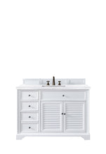 Load image into Gallery viewer, Savannah 48&quot; Bright White Single Vanity w/ 3 CM Arctic Fall Solid Surface Top