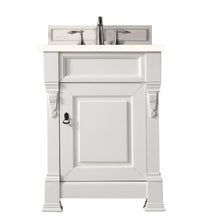 Load image into Gallery viewer, Brookfield 26&quot; Single Vanity, Bright White w/ 3 CM Eternal Marfil Quartz Top