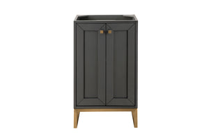 Chianti 20" Single Vanity Cabinet, Mineral Grey, Radiant Gold