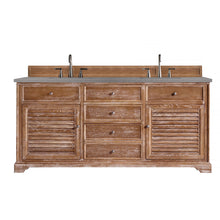Load image into Gallery viewer, Savannah 72&quot; Double Vanity Cabinet, Driftwood, w/ 3 CM Grey Expo Quartz Top