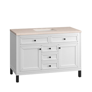 Bathroom Vanities Outlet Atlanta Renovate for LessChicago 48" Single Vanity, Glossy White w/ 3CM Eternal Marfil Top