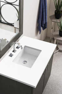 Metropolitan 36" Single Vanity, Silver Oak, w/ 3 CM White Zeus Quartz Top