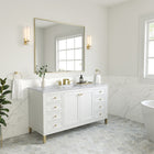 Chicago 60" Single Vanity, Glossy White w/ 3CM Carrara Marble Top
