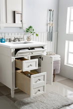 Load image into Gallery viewer, Brittany 30&quot; Single Vanity, Bright White, w/ 3 CM Classic White Quartz Top James Martin