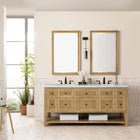Breckenridge 72" Double Vanity, Light Natural Oak w/ 3CM Eternal Jasmine Pearl Top