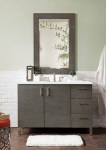 Metropolitan 48" Single Vanity, Silver Oak, w/ 3 CM White Zeus Quartz Top