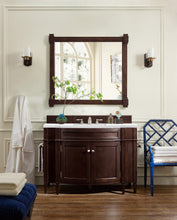 Load image into Gallery viewer, Brittany 46&quot; Single Vanity, Burnished Mahogany w/ 3 CM Classic White Quartz Top James Martin
