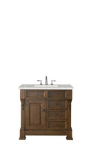 Load image into Gallery viewer, Brookfield 36&quot; Single Vanity, Country Oak w/ 3 CM Eternal Serena Quartz Top