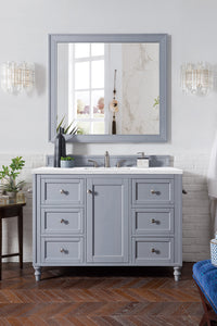 Copper Cove Encore 48" Single Vanity, Silver Gray w/ 3 CM Arctic Fall Solid Surface Top
