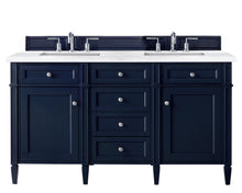 Load image into Gallery viewer, Brittany 60&quot; Victory Blue Double Vanity w/ 3 CM Arctic Fall Solid Surface Top