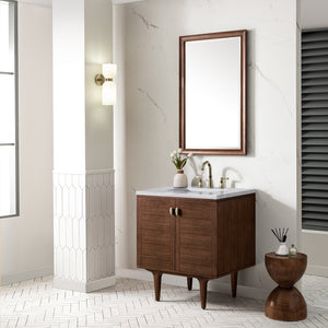 Bathroom Vanities Outlet Atlanta Renovate for LessAmberly 30" Single Vanity, Mid-Century Walnut w/ 3CM Arctic Fall Top