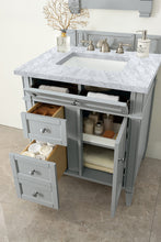 Load image into Gallery viewer, Bathroom Vanities Outlet Atlanta Renovate for LessBrittany 30&quot; Single Vanity, Urban Gray w/ 3 CM Carrara Marble Top