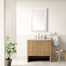 Load image into Gallery viewer, Hudson 36&quot; Single Vanity, Light Natural Oak w/ 3CM Carrara Marble Top