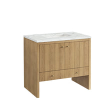 Load image into Gallery viewer, Bathroom Vanities Outlet Atlanta Renovate for LessHudson 36&quot; Single Vanity, Light Natural Oak w/ 3CM Ethereal Noctis Top