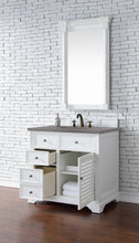 Load image into Gallery viewer, Bathroom Vanities Outlet Atlanta Renovate for LessSavannah 36&quot; Single Vanity Cabinet, Bright White, w/ 3 CM Grey Expo Quartz Top