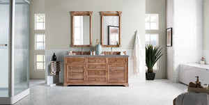 Savannah 72" Double Vanity Cabinet, Driftwood, w/ 3 CM Grey Expo Quartz Top