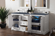 Load image into Gallery viewer, De Soto 72&quot; Double Vanity, Bright White w/ 3 CM Charcoal Soapstone Quartz Top