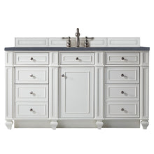 Load image into Gallery viewer, Bristol 60&quot; Single Vanity, Bright White, w/ 3 CM Charcoal Soapstone Quartz Top