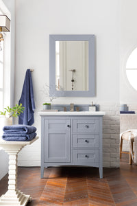 Palisades 36" Single Vanity, Silver Gray, w/ 3 CM White Zeus Quartz Top