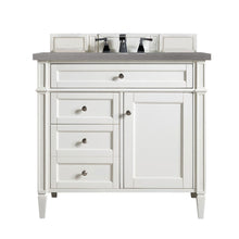 Load image into Gallery viewer, Brittany 36&quot; Bright White Single Vanity w/ 3 CM Grey Expo Quartz Top
