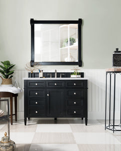 Brittany 48" Black Onyx Single Vanity w/ 3 CM Arctic Fall Solid Surface Top