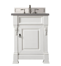 Load image into Gallery viewer, Brookfield 26&quot; Single Vanity, Bright White w/ 3 CM Grey Expo Quartz Top