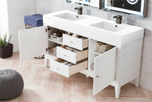 Load image into Gallery viewer, Linear 59&quot; Double Vanity, Glossy White w/ Glossy White Composite Top