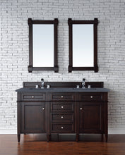 Load image into Gallery viewer, Brittany 60&quot; Burnished Mahogany Double Vanity w/ 3 CM Charcoal Soapstone Quartz Top