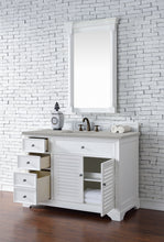 Load image into Gallery viewer, Bathroom Vanities Outlet Atlanta Renovate for LessSavannah 48&quot; Single Vanity Cabinet, Bright White, w/ 3 CM Eternal Serena Quartz Top