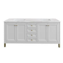 Load image into Gallery viewer, Chicago 72&quot; Double Vanity, Glossy White w/ 3CM Arctic Fall Top
