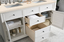 Load image into Gallery viewer, Bathroom Vanities Outlet Atlanta Renovate for LessSavannah 60&quot; Double Vanity Cabinet, Bright White, w/ 3 CM Eternal Marfil Quartz Top