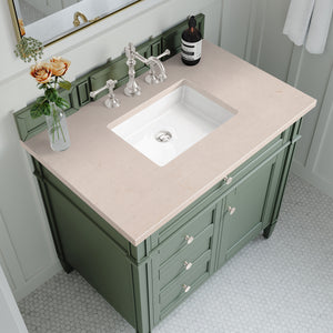 Bathroom Vanities Outlet Atlanta Renovate for LessBrittany 36" Single Vanity, Smokey Celadon w/ 3CM Eternal Marfil Top